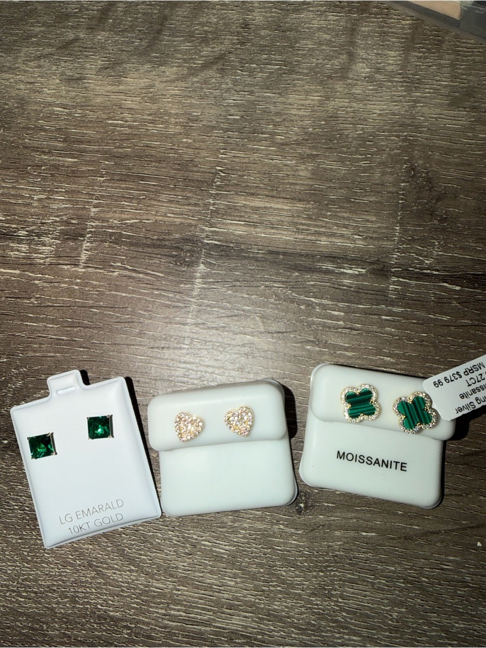 Moissanite green stud earrings